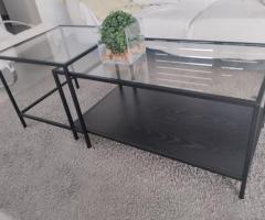 Mesas centro salón, cristal y metal. Nuevas.