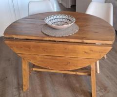 Mesa madera maciza comedor plegable
